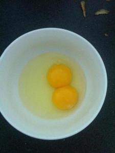 double egg, food, yellow