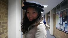 PhD hat, sweet smile, pretty girl