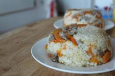 The delicious lamb carrot rice, cook by my wife