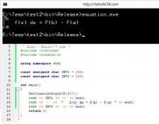 C/C++ SetConsoleOutputCP(437) #include windows.h print a integral equation