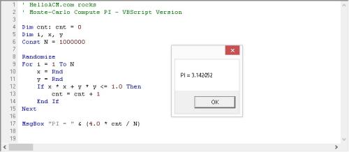 Compute PI - VBScript Monte Carlo Approximation Randomize
pi-vbscript-monte-carlo.jpg

File Size (KB): 31.37 KB
Last Modified: November 28 2020 17:15:35
