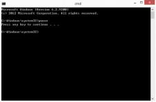 Pause command on windows command shell