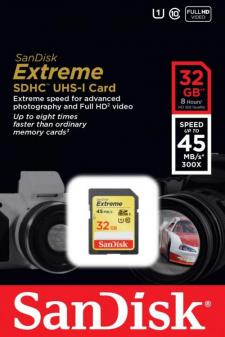 Sandisk SDHC Class 10 45MB/s SD Card 32GB