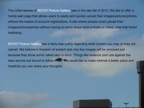 The initial release of ROT47 Picture Gallery was in the late fall of 2013.
helicopter-blue-sky-about-us.jpg [Other]

File Size (KB): 3055.06 KB
Last Modified: November 28 2020 17:13:54
